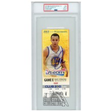 Stephen Curry Autographed 2013 NBA Playoffs Round 2 Game 3 Ticket PSA 9 PSA/DNA 10