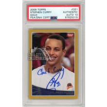 Stephen Curry 2009-10 Topps Gold Autograph "Chef Curry" Rookie Card #321 /2009 PSA Authentic PSA/DNA 10