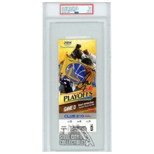 Stephen Curry Autographed 2014 NBA Playoffs Round 1 Game D Ticket PSA 7 PSA/DNA 8