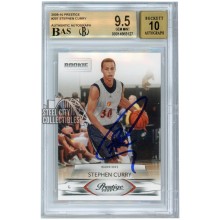 Stephen Curry 2009-10 Panini Prestige Autograph Rookie Card #207 BGS 9.5 AUTO 10