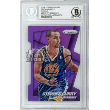 Stephen Curry 2014-15 Panini Prizm Purple Die-Cut Autograph Card #92 25/139 BAS