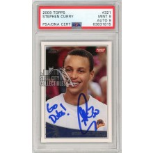 Stephen Curry 2009-10 Topps Autograph "Go Dubs!" Rookie Card #321 PSA 9 PSA/DNA 9