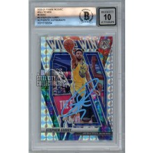 Stephen Curry 2020-21 Panini Mosaic Will to Win Autograph Card #6 BAS 10 (Blue)