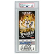 Stephen Curry Autographed 2015 NBA Playoffs Round 1 Game C Ticket PSA 8 PSA/DNA 10