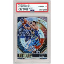 Stephen Curry 2020-21 Panini Select Numbers Autograph Card #30 PSA/DNA 10 (Blue)