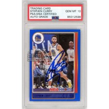 Stephen Curry 2021-22 Panini Hoops Blue Autograph Card #18 PSA/DNA 10