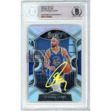 Stephen Curry 2020-21 Panini Select Silver Autograph Card #57 BAS (Yellow)