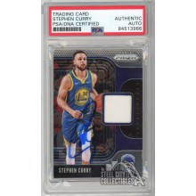 Stephen Curry 2019-20 Panini Prizm Sensational Jersey Autograph Card #SS-SCU PSA/DNA