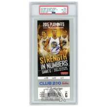 Stephen Curry Autographed 2015 NBA Playoffs Round 2 Game 5 Ticket PSA 8 PSA/DNA 9