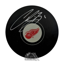 Curtis Joseph Autographed Detroit Red Wings Logo Hockey Puck - JSA