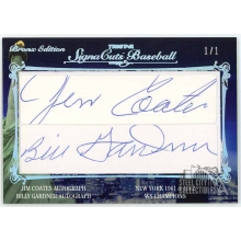 Jim Coates Billy Gardner 2012 Tristar SignaCuts Bronx Dual Cut Signature Card 1/1