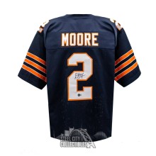 DJ Moore Autographed Chicago Custom Navy Football Jersey - BAS