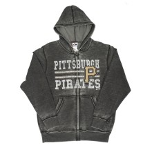 Pittsburgh Pirates Majestic MLB Gray Proven Winner Full Zip Hooded Sweatshirt