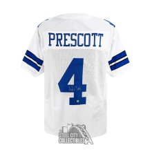Dak Prescott Autographed Dallas Custom White Football Jersey - BAS
