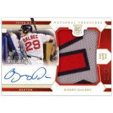 Bobby Dalbec 2021 Panini National Treasures Holo Gold Rookie Patch Autograph Card #197 19/25