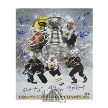 Dallas Stars 1998-99 Champs W/ 6 HOFers Autographed 16x20 Hockey Photo - BAS (Vertical)
