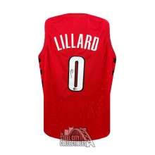 Damian Lillard Autographed Portland Custom Red & Black Basketball Jersey - BAS