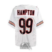 Dan Hampton Autographed HOF 2002 Chicago Custom White Football Jersey - BAS (Left 9 Signed)