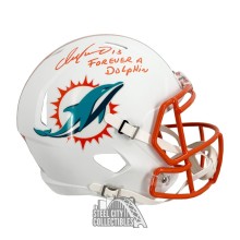 Dan Marino Forever A Dolphin Autographed Miami Dolphins Flat White Replica Full-Size Football Helmet - BAS