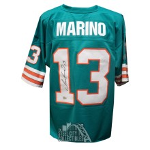 Dan Marino Autographed Miami Mitchell & Ness Teal Football Jersey - BAS