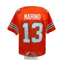 Dan Marino Autographed Miami Custom Orange Football Jersey - JSA