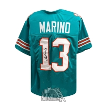 Dan Marino Autographed Miami Custom Teal Football Jersey - JSA