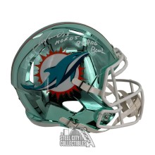 Dan Marino 2 INSC Autographed Miami Dolphins Chrome Replica Full Size Football Helmet - BAS