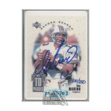 Dan Marino Autographed 1996 Upper Deck TD Record Porcelain Football Card #RS3 210/250 - UDA