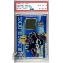 Davante Adams 2014 Panini Spectra Building Blocks Blue Autograph Jersey RC Card /49 #BB-DA PSA/DNA 10
