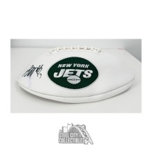 Davante Adams Autographed New York Jets White Panel Football - BAS (Smeared Auto)