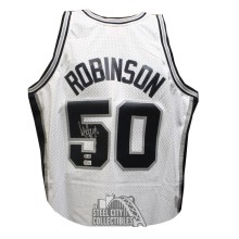 David Robinson Autograph San Antonio White Mitchell & Ness Basketball Jersey - BAS