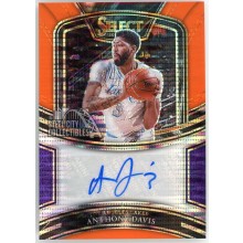 Anthony Davis 2020-21 Panini Select Orange Pulsar Autograph Card #SG-ADV 3/15