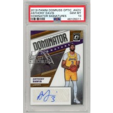 Anthony Davis 2019-20 Panini Donruss Optic Dominator Autograph Card #DS-ADV 53/99 PSA 10