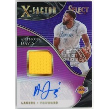 Anthony Davis 2020-21 Panini Select X-Factor Purple Jersey Autograph Card #XF-ADV 9/35