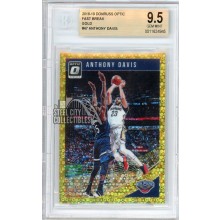 Anthony Davis 2018-19 Panini Donruss Optic Fast Break Gold Card #47 6/10 BGS 9.5