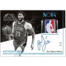 Anthony Davis 2018-19 Panini Noir NBA Logo Tag Patch Autograph Card #ABW-ADV 5/5