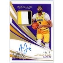 Anthony Davis 2020-21 Panini Immaculate Holo Gold Patch Auto Card #PA-ADV 08/10