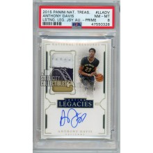 Anthony Davis 2015-16 Panini National Treasures Lasting Legacies Patch Autograph Card #LL-ADV 9/10 PSA 8