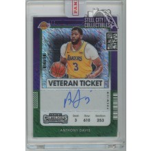 Anthony Davis 2021-22 Panini Contenders Veteran Ticket Green Prizm Auto Card