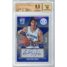 Anthony Davis 2012-13 Panini Totally Certified Rookie Roll Call Blue Autograph Card #3 10/49 BGS 9.5 (Cracked)