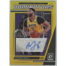 Anthony Davis 2021-22 Panini Donruss Optic Dominators Gold Autograph Card 04/10