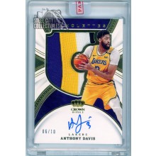 Anthony Davis 2021-22 Panini Crown Royale Silhouettes Patch Autograph Card 06/10