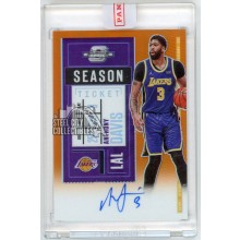Anthony Davis 2020-21 Panini Contenders Optic Season Ticket Orange Autograph Card #VT-ADV 11/15
