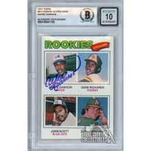 Andre Dawson 1977 Topps Rookie Outfielders Autograph Card #473 BAS 10