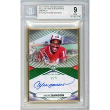 Andre Dawson 2021 Topps Transcendent Hall of Fame Emerald Autograph Card #THOF-AD 2/5 BGS 9