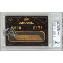 Hap Day 2009-10 Upper Deck Black Wood Cut Autograph Card #WC-HD 1/1 BGS 8