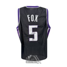 De'Aaron Fox Autographed Sacramento Custom Black Basketball Jersey - BAS