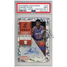 DeAndre Ayton 2018-19 Panini Contenders Rookie Cracked Ice Autograph Card 9/25 #102 PSA 9 MINT