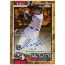 Chase DeLauter 2026 Topps Chrome Sapphire Gold Rookie Autograph Card #RA-CD 46/50