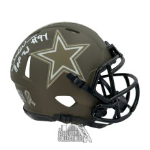DeMarcus Ware HOF 23 Autographed Dallas Cowboys Salute To Service Mini Football Helmet - BAS